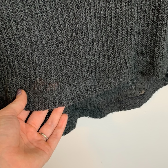 Tokyo Darling Dark Gray Hi-Low Pullover Sweater - Picture 8 of 8